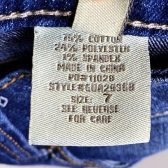 Paris Blues Cropped Factory Distressed Faded Denim Blue Jeans Size Junior's 7 - Picture 10 of 11